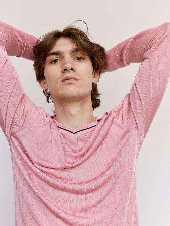  웨일즈보너 민소매 티셔츠 웨일즈 보너 루츠 폴로 셔츠 핑크 & 네이비