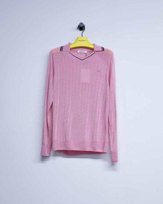  웨일즈보너 민소매 티셔츠 웨일즈 보너 루츠 폴로 셔츠 핑크 & 네이비 - WALES BONNER