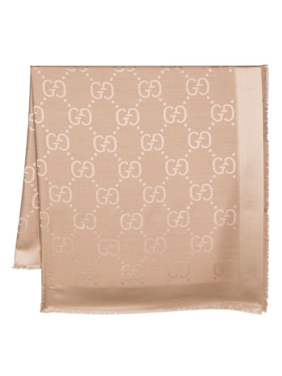 26SS 구찌 GG 자카드 실크 울 숄 6636713GC439800 CAMEL DOM