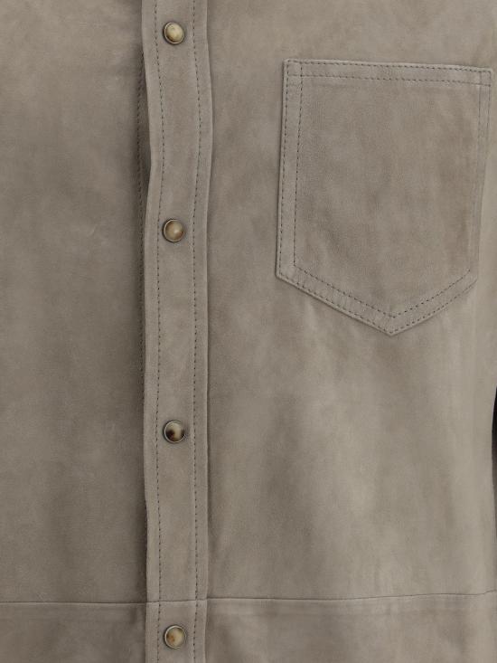 25SS 브루넬로 쿠치넬리 긴팔 셔츠 MPCLN2039 C8087 KHAKI - BRUNELLO CUCINELLI