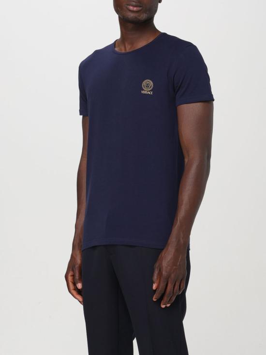  베르사체 반팔 티셔츠 AUU010051A10011A1384 BLUE DOM - VERSACE