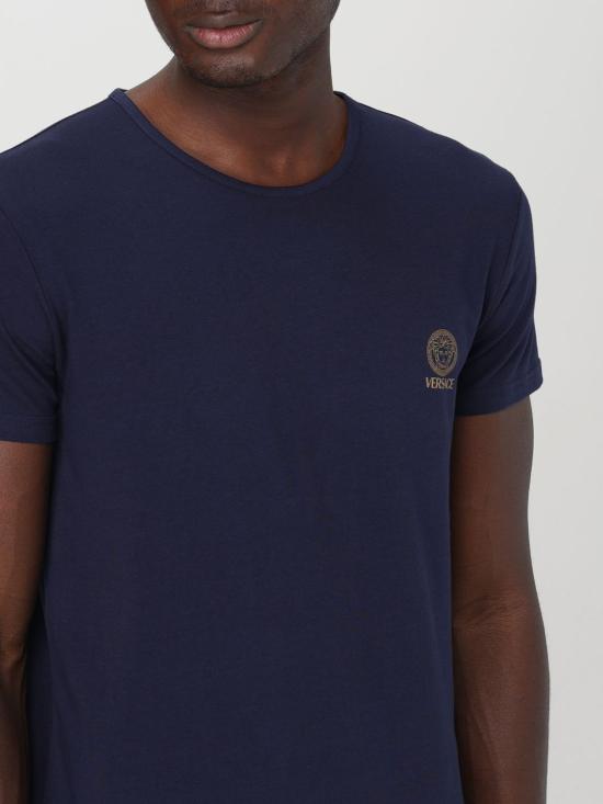  베르사체 반팔 티셔츠 AUU010051A10011A1384 BLUE DOM - VERSACE