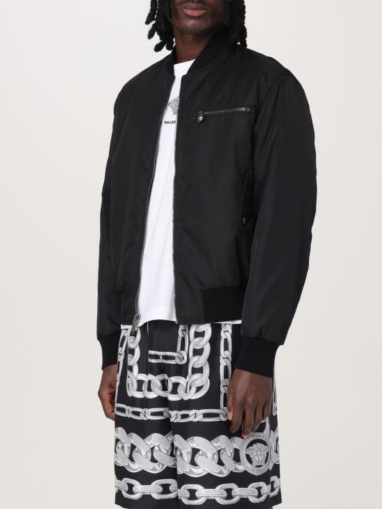 25FW 베르사체 체인 프린트 리버시블 봄버 자켓  10188241A13441 5B950 Black - VERSACE