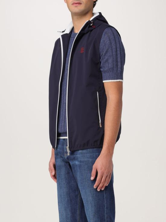 25FW 브루넬로 쿠치넬리 베스트 MM49A7450G C1086 Navy - BRUNELLO CUCINELLI