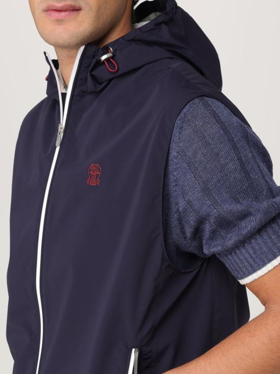 25FW 브루넬로 쿠치넬리 베스트 MM49A7450G C1086 Navy - BRUNELLO CUCINELLI