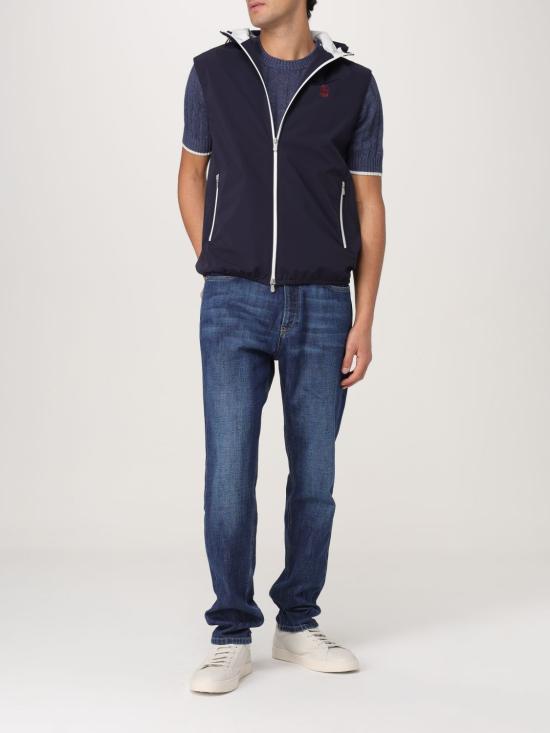 25FW 브루넬로 쿠치넬리 베스트 MM49A7450G C1086 Navy - BRUNELLO CUCINELLI