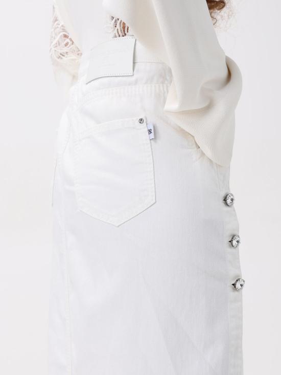 25SS 에르마노 설비노 미디 스커트 D467O315HRY 14300 White - ERMANNO SCERVINO