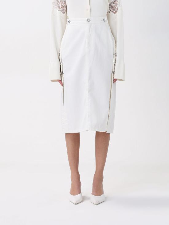 25SS 에르마노 설비노 미디 스커트 D467O315HRY 14300 White