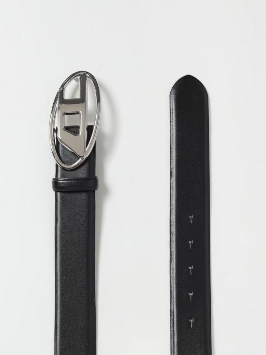 26SS 디젤 Oval D 버클 가죽 벨트 X10133P6364 T8013 Black - DIESEL