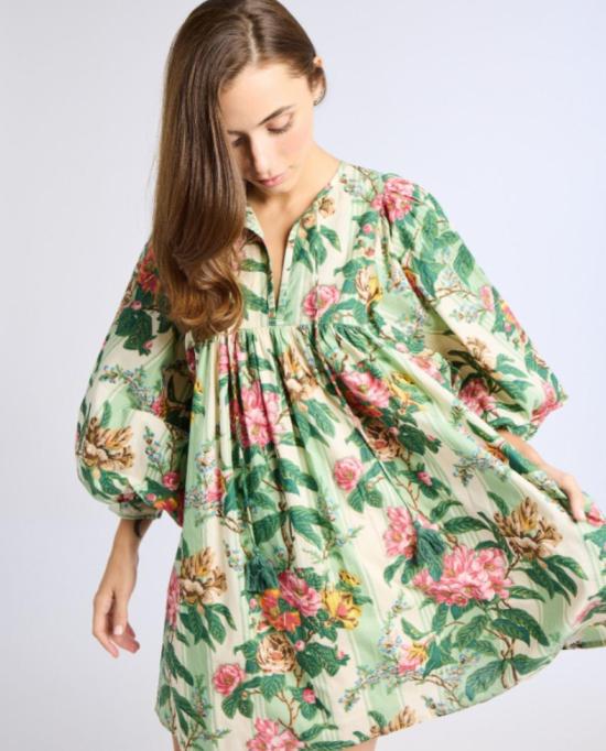  Mille 숏 원피스 밀레 데이지 드레스 가든 스트라이프