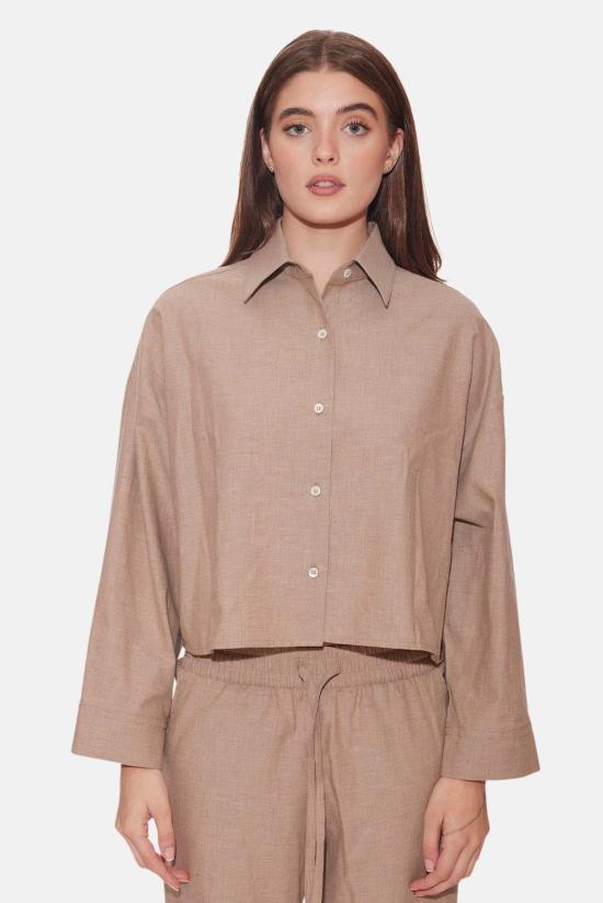  블루&크림 스트레이트 팬츠 샤또 트윌 크롭 셔츠 & 알파인 트윌  베이지 - BLUE&CREAM