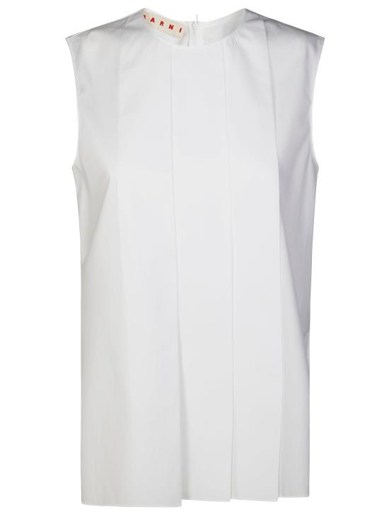 25SS 마르니 민소매 티셔츠 TTMA0373S0UTC223 00W01 Bianco