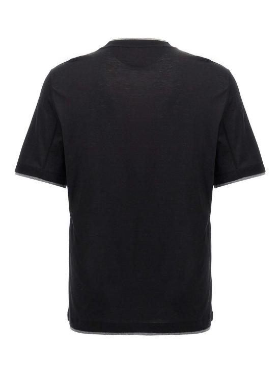 26SS 브루넬로 쿠치넬리 페이크 레이어링 티셔츠 MD8217427CCB75 Black - BRUNELLO CUCINELLI