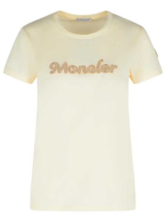 25SS 몽클레어 반팔 티셔츠 093 8C000 09 89AUO034 Cream