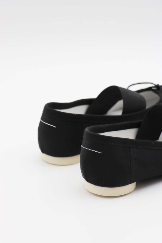  마르지엘라 플랫 슈즈 메종  로고 발레 플랫 블랙 - MAISON MARGIELA