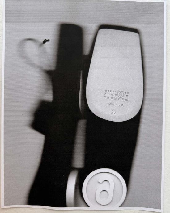  마르지엘라 플랫 슈즈 메종  로고 발레 플랫 블랙