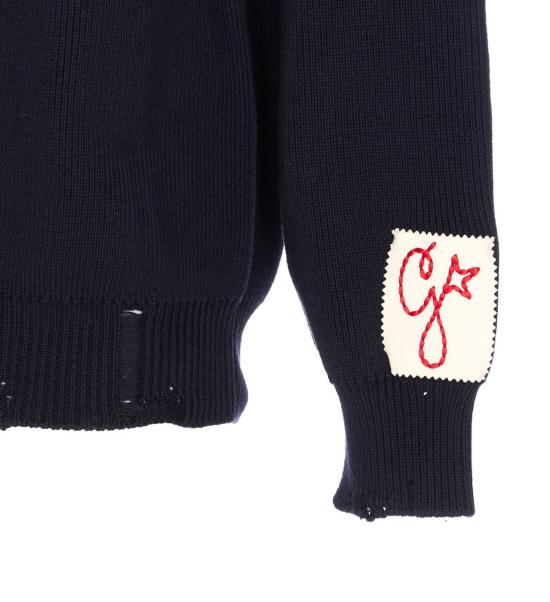 26SS 골든구스 코튼 라운드넥 스웨터 GMP00839P00066250486 BLUE - GOLDEN GOOSE