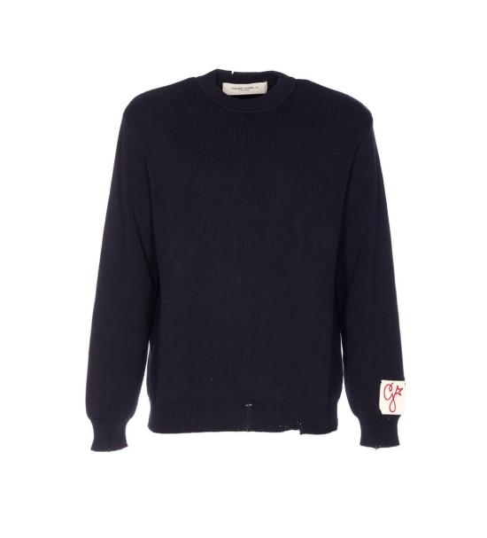 26SS 골든구스 코튼 라운드넥 스웨터 GMP00839P00066250486 BLUE