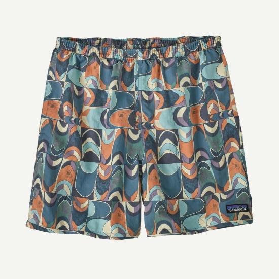  파타고니아 숏팬츠 Patagonia Baggies Shorts 5" Swallowtail Geo: 스틸 블루