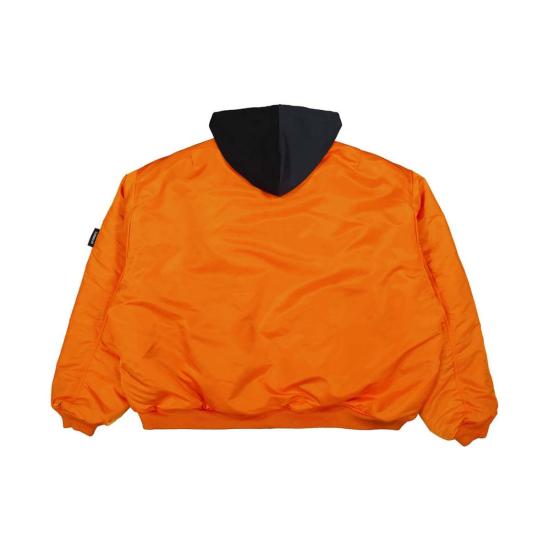  베트멍 봄버 자켓 스플릿 후드 봄버 재킷 네이비/블랙 - VETEMENTS