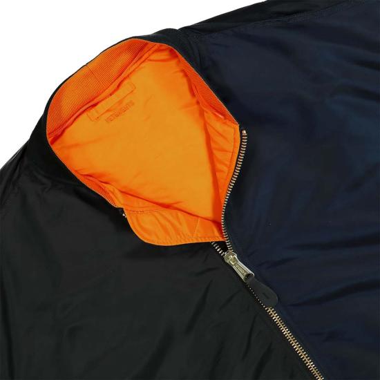  베트멍 봄버 자켓 스플릿 후드 봄버 재킷 네이비/블랙 - VETEMENTS