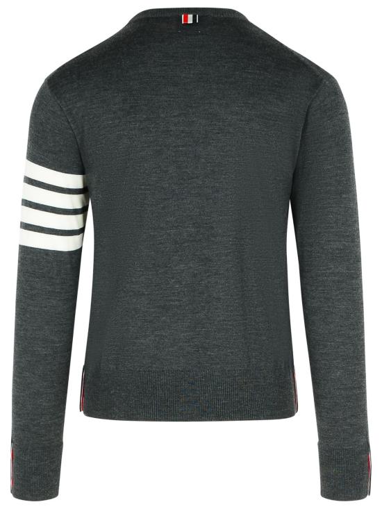 26SS 톰브라운 사선완장 메리노 울 니트 MKA002A Y1014022 Grey - THOM BROWNE