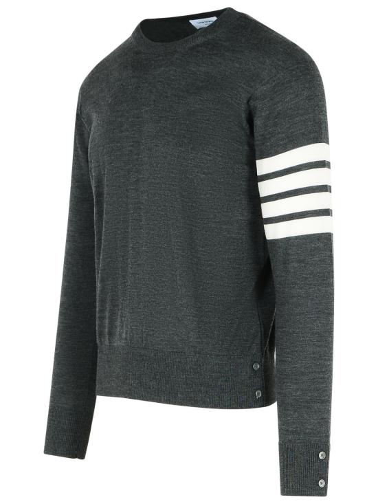 26SS 톰브라운 사선완장 메리노 울 니트 MKA002A Y1014022 Grey - THOM BROWNE