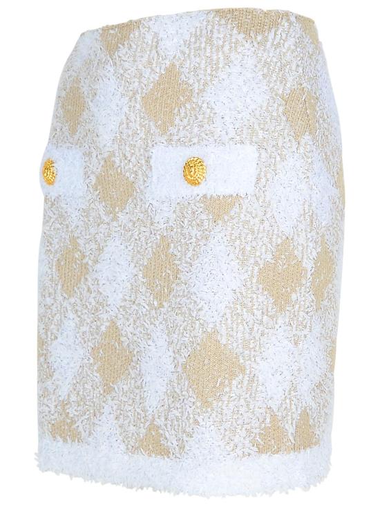 24FW 발망 숏 스커트 DF0LB015KH66GVS Beige - BALMAIN