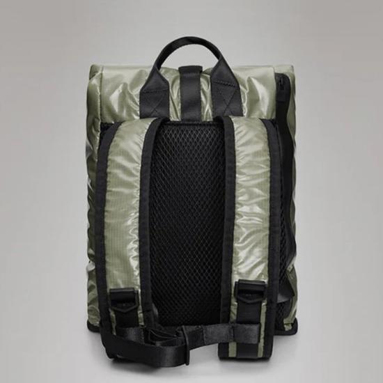  레인스 백팩 시부 롤탑 럭색 미니 블랙/드리프트 - RAINS