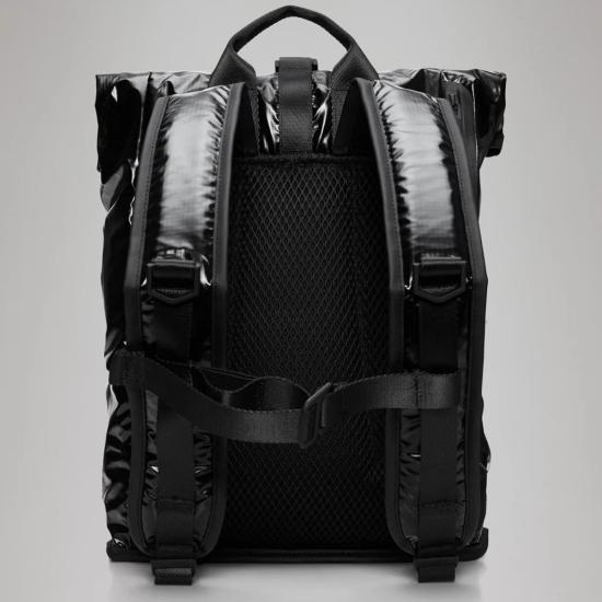  레인스 백팩 시부 롤탑 럭색 미니 블랙/드리프트 - RAINS