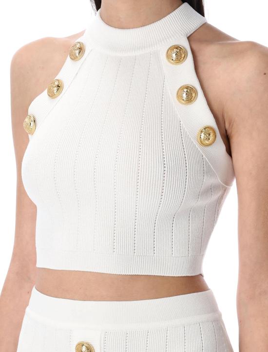 25SS 발망 민소매 티셔츠 EF1AB390KB07 0FA WHITE - BALMAIN