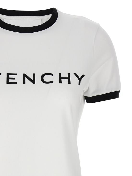 25SS 지방시 반팔 티셔츠 BW70BF3YAC116 White Black - GIVENCHY
