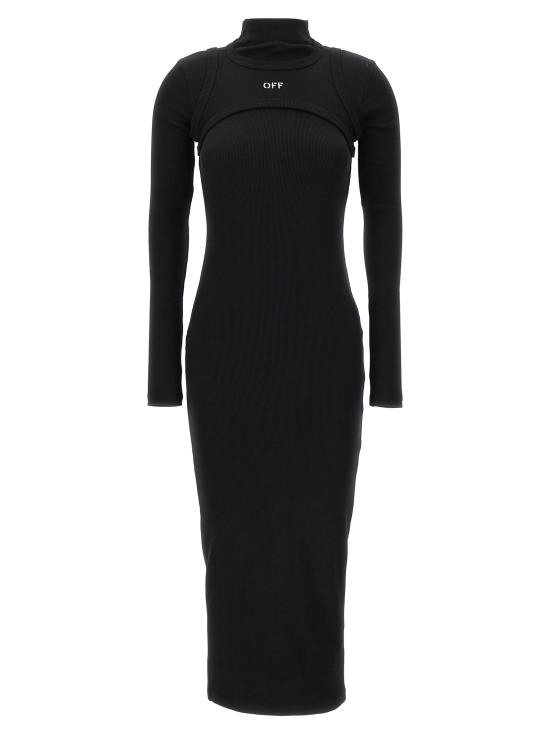 25FW 오프화이트 미디 원피스 OWDB495C99JER00110011001 Black