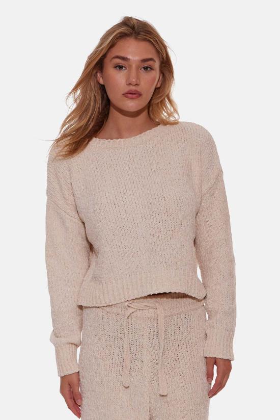  블루&크림 스트레이트 팬츠 블루앤크림 빌리 셰닐 크루넥 & 마일리 셰닐 와이드 레그  크림 - BLUE&CREAM