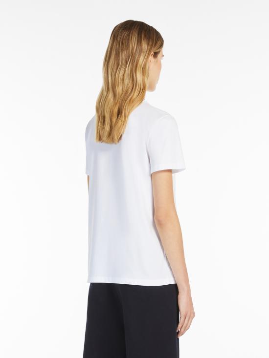  막스마라 ACACIA 아카시아 앵커 로고 자수 반팔 티셔츠 2511941031600 007 BIANCO - MAX MARA
