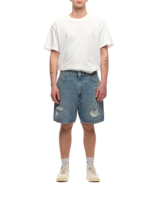  아미시 숏팬츠 아미쉬 남성 빈티지 데님 버뮤다 반바지 P23AMU004D4692230 빈티지 러버 - AMISH