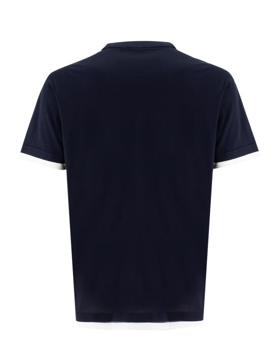 브리오니 반팔 티셔츠 UJPT0L OA631 4190 NAVY WHITE - BRIONI