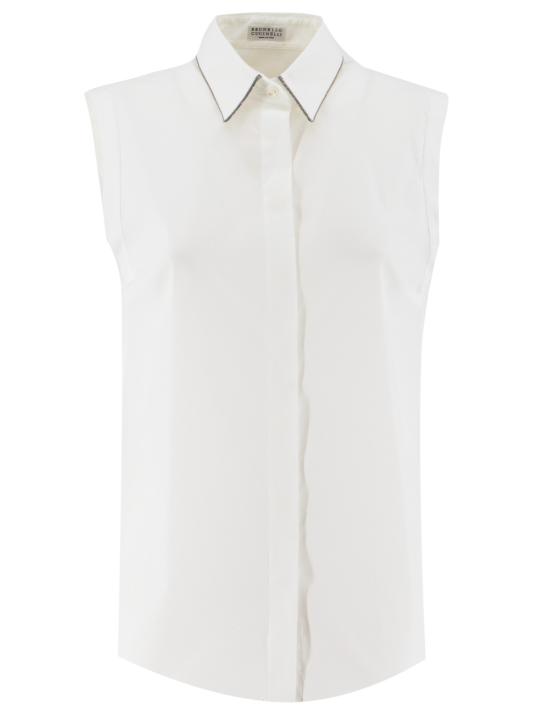25SS 브루넬로 쿠치넬리 민소매 티셔츠 M0091MA616 C159 BIANCO