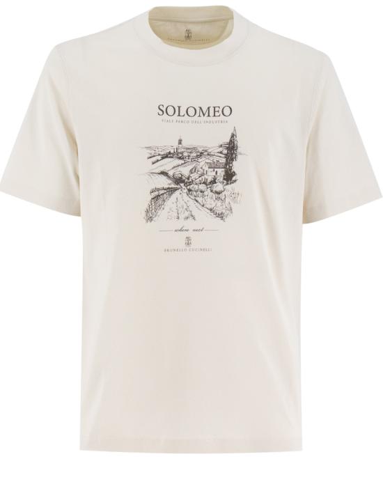 25SS 브루넬로 쿠치넬리 반팔 티셔츠 M0B138454 C2832 ENGLISH WHITE