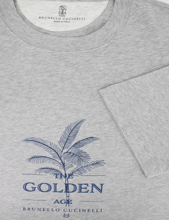  브루넬로 쿠치넬리 반팔 티셔츠 M0B138482 CGO89 GRIGIO BLU PRUSSIA - BRUNELLO CUCINELLI