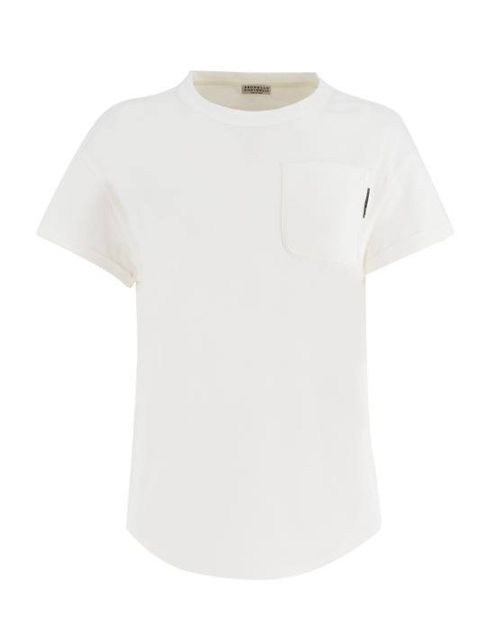 24SS 브루넬로 쿠치넬리 반팔 티셔츠 M0T81EH900 C6159 BIANCO