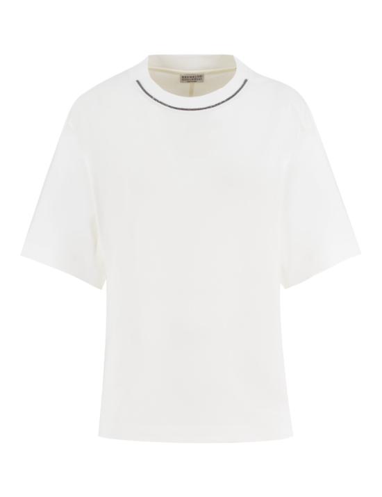 24SS 브루넬로 쿠치넬리 반팔 티셔츠 M0T81EL330 C6159 BIANCO