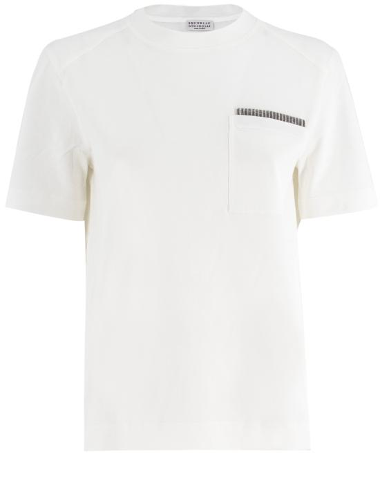25FW 브루넬로 쿠치넬리 반팔 티셔츠 M0T81HR200 C6159 BIANCO