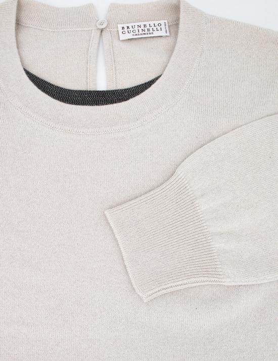 25FW 브루넬로 쿠치넬리 긴팔 티셔츠 M12189300 C9593 BEIGE STRACCIATELLA SEASHELL - BRUNELLO CUCINELLI