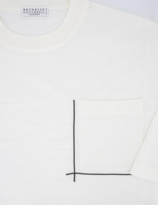 25SS 브루넬로 쿠치넬리 반팔 티셔츠 M14844700 C159 BIANCO - BRUNELLO CUCINELLI