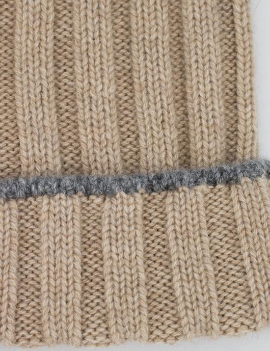 25FW 브루넬로 쿠치넬리 모자 M2240900 CCQ23 CAMEL CHIARO GRIGIO SCURO - BRUNELLO CUCINELLI