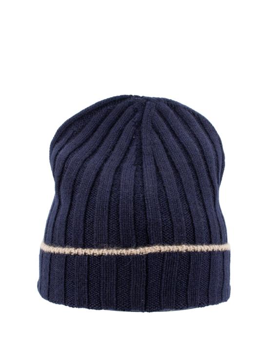 25FW 브루넬로 쿠치넬리 모자 M2240900 CU715 NAVY CAMEL - BRUNELLO CUCINELLI