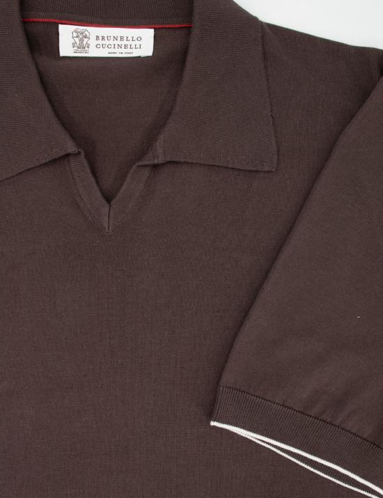 25SS 브루넬로 쿠치넬리 폴로 티셔츠 M29800145 CKQ12 MARRONE PANNA - BRUNELLO CUCINELLI
