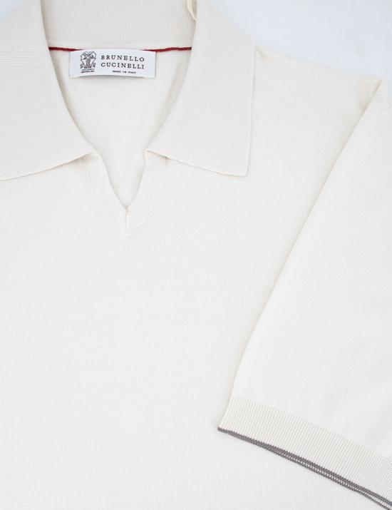 25SS 브루넬로 쿠치넬리 폴로 티셔츠 M29800145 CXV04 PANNA GRIGIO - BRUNELLO CUCINELLI