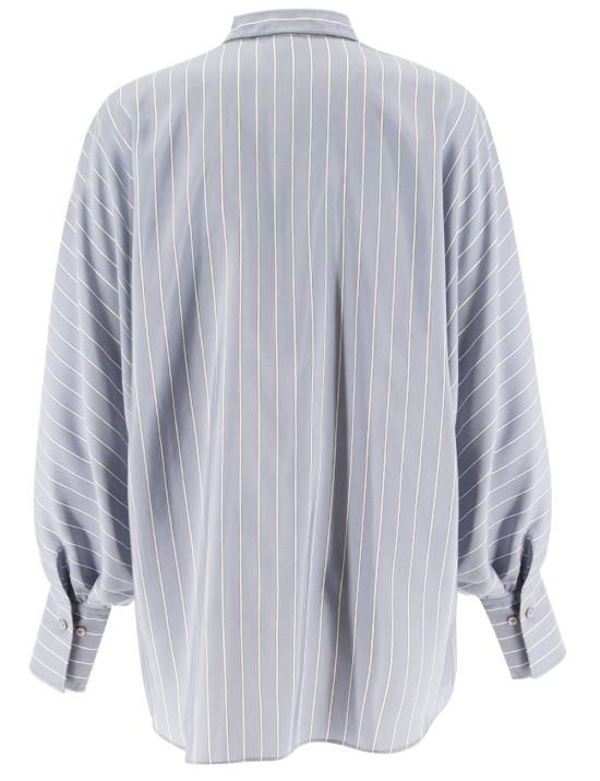 25SS 브루넬로 쿠치넬리 긴팔 티셔츠 MH770MP116 C003 AZZURRO BIANCO - BRUNELLO CUCINELLI